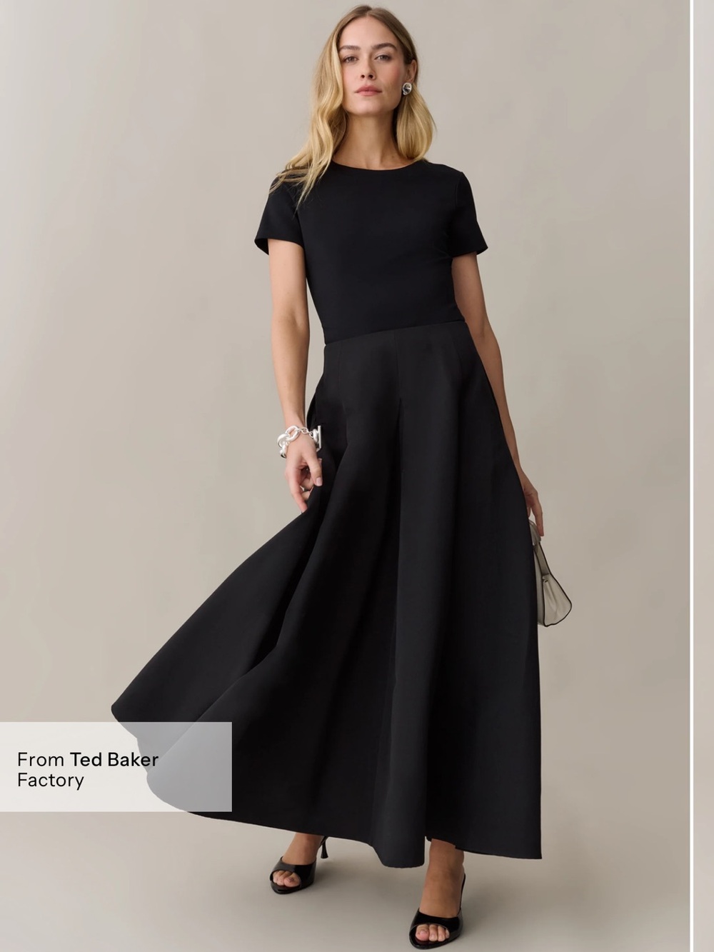 NWT Few Moda Irma Dress size Medium M Black Maxi short sleeve o.p.t